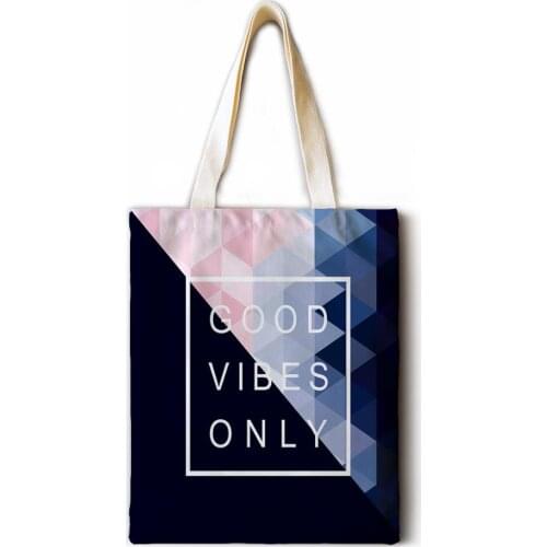 Nordic cotton and linen ladies large capacity casual printing handbag fashion art ladies shoulder