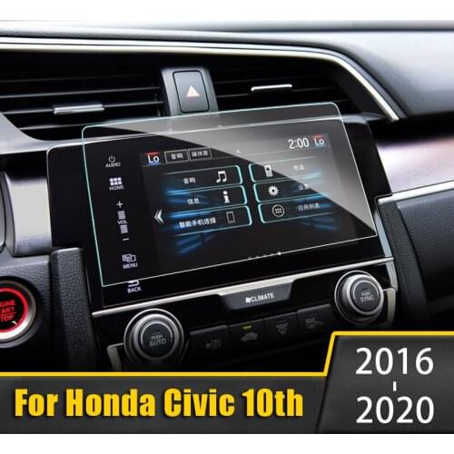 For honda civic 10th 2016 2017 2018 2019 2020 Glass Car Navigation Screen Protector LCD Touch Display Screen Film Anti Scratch