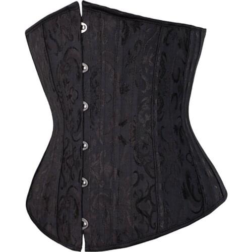 Women Gothic Clothing Sexy Bustier Steampunk Corset Underbust Belt Black Corsage Waist Modeling Straps S-6XL Dropshipping
