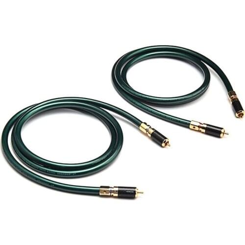 1 Pair Hifi RCA Cable Hi-end Pure OCC 2RCA Male Audio Cable