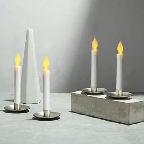 10PCS Battery Operated LED Candles Dinner Table Candles for Home Wedding Party Dinner Decoration, Tall, Warm White