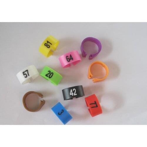 100Pcs Inner 12mm Poultry Leg Band Bird Pigeon Parrot Chicks Rings 1-100 Numbered Rings