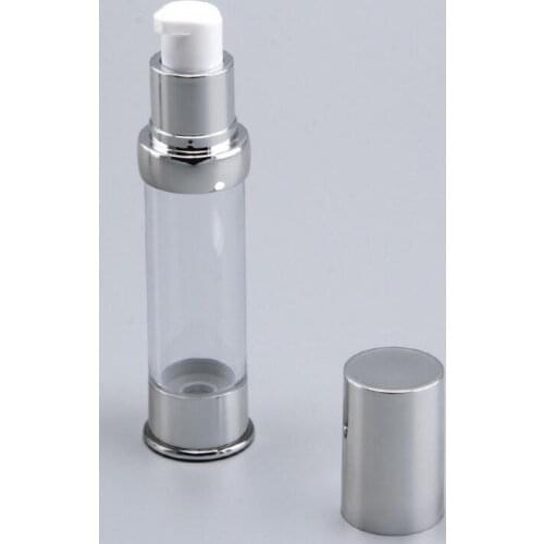 1000pcs 5ML airless bottle transparent bottle with silver cap bottom empty lotion/emulsion sample Refillable Bottles new