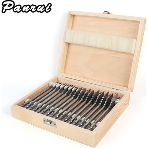 16pcs 6-38mm A-grade Woodworking Flat Drill Long High-carbon Steel Wood Flat Drill Set Woodworking Spade Drill Bits Woodworking