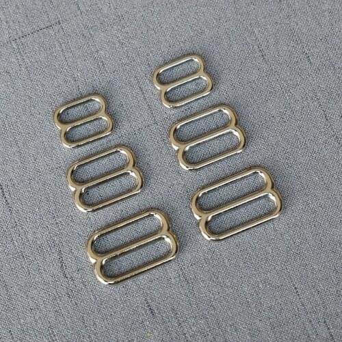 20 Pcs/Lot 15mm 20mm 25mm Silver DIY Tri Glides Slide Bar Rectangle Adjuster Buckle for Leather Craft Bags Shoulder Shose