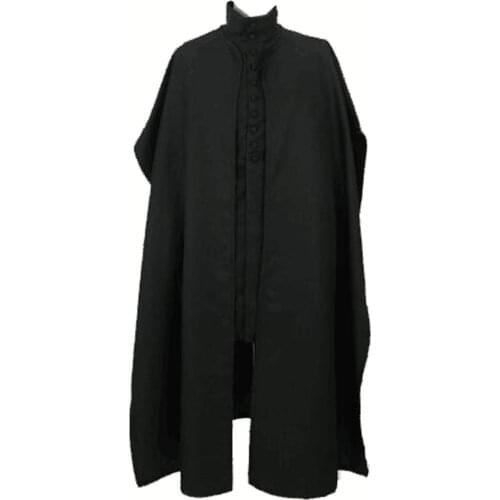 2021 Professor Severus Snape Cosplay Costume Deathly Hallows School Cloak Shirts Adults Black Robe Halloween Party Unif