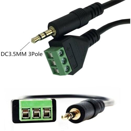 3.5mm Male Stereo Audio Video To 3 Screw Terminal Female Headphone Screw Connection / Terminal Converter Cable 0.3m