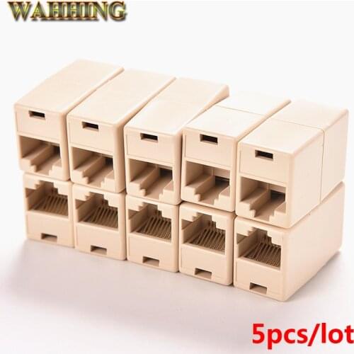 5pcs/lot Cable Joiner CAT5 cat5E RJ45 Adapter Network Ethernet Lan Coupler Connector RJ45 Extender Socket Plug HY194