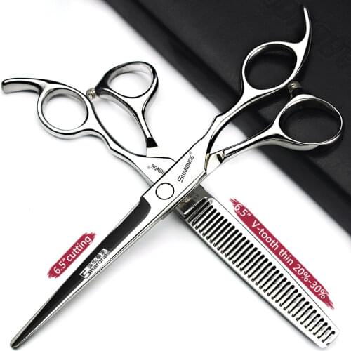 6 inch professional hairdressing flat cut tooth scissors set barber barber scissors hairdresser custom logo