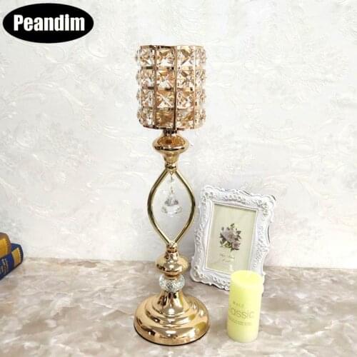 Peandim 10PCS Gold Candle Holders Flower Vases Stand Wedding Road Lead Decor Party Candlestick Candelabra Home Candlestick