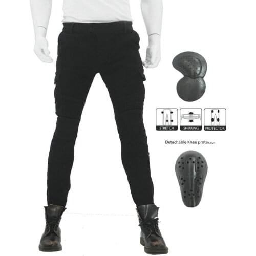 B06 Trousers motorcycle riding jeans have 4Pads Four seasons pants 06 black green with belt protective gear