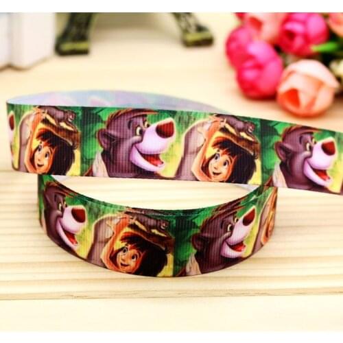7/8'' Free shipping the jungle book printed grosgrain ribbon hairbow headwear party decoration diy wholesale OEM 22mm P5560