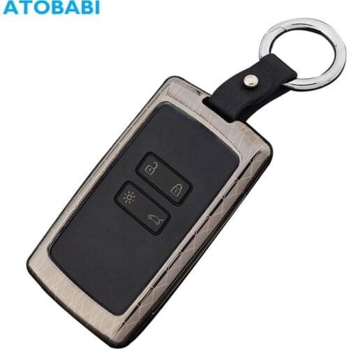 ATOBABI Galvanized Alloy Car Key Cases For Renault Clio Talisman Megane Scenic Kadjar Captur Koleos Smart Remote Fob Shell Cover