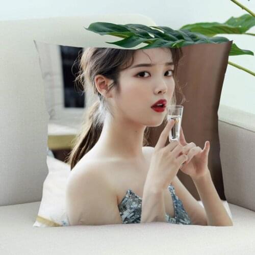 IU Pillow Cover Bedroom Home Office Decorative Pillowcase Square Zipper Pillow Cases Satin Soft