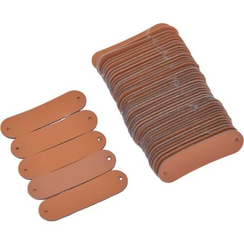 50pcs Blank PU Leather Labels For DIY Craft Sewing Garment Accessories Vintage Jeans Bags Tags Decor Supplies