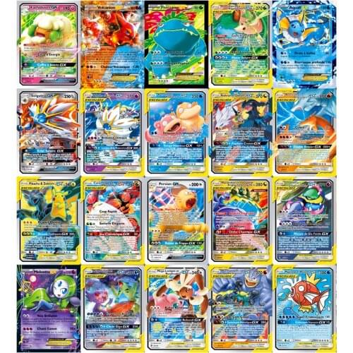 20-200Pcs New French Version Pokemon Card Featuring 30 TAG TEAM MEGA 20 EX GX 60V 40VMAX Battle Carte Trading Game Cards Toy