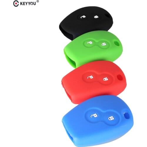 KEYYOU 10x Silicone Remote Car Key Case Cover 2 Buttons For Renault Kangoo DACIA Scenic Megane Sandero Captur Twingo Modus