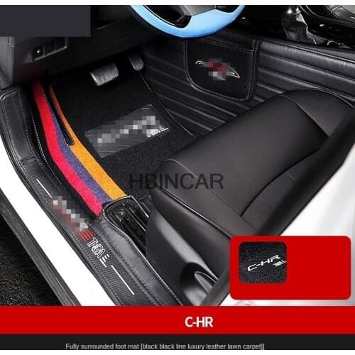 Car mat car interior special modified decorative pieces all surrounded by silk ring leather mat For Toyota C-HR CHR 2017-2020
