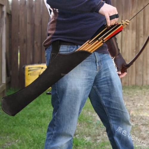 Halloween Medieval Leather Arrow Holster Hip Quiver Celtic Viking Knight Hunter Horseback Archery Accessory Black Brown