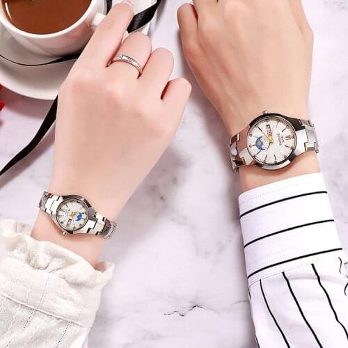 Tungsten steel mens watch quartz waterproof business ultra-thin womens watch couple students watch relegio femino releoj muje