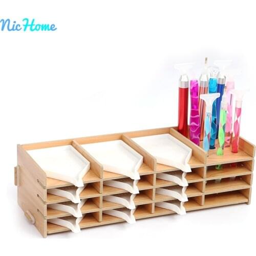 NicHome 5D DIY Diamond Painting Tool Storage Tray 16 Grid Multi-layer Bead Rhinestone Craft Storage Boxs