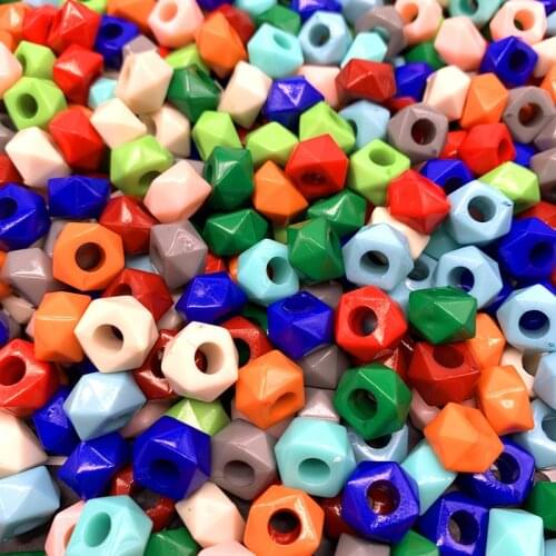 New 30pcs 12x8mm Acrylic Loose Cube Spacer Beads For DIY Making Jewelry Needlework Accessories