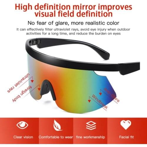 New Fashion Cycling Glasses Protect Against The Wind UV400 Big Frame Conjoined Sunglasses Men And Women Sunglasses Equipment