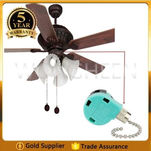 New Zing Ear Switch ZE-268S6 ZE-208S6 3A 250VAC/6A 125VAC 3 Speed Pull Chain Control 4 Wire Lighting Switch