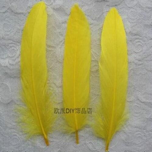 Wholesale Quality 100Pcs/lot Beautiful yellow Goose Feather 15-20cm Decorative Feathers For Craft Fashion DIY