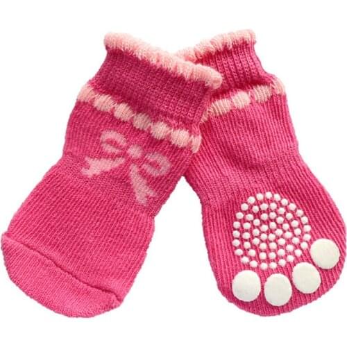Dog Shose Autumn Winter Outdoor Waterproof Pink Color Dog Socks Anti Slip Dog Boots for Dogs