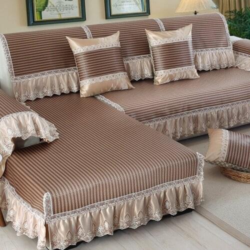 Simple modern Sofa mats mats European ice silk bamboo mats combination skid sofa sets