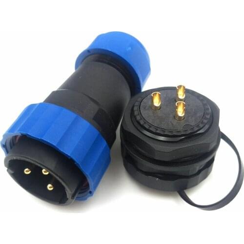 SD28 IP68 3Pin Panel Mount Waterproof Connector,Industrial Power Cable Connector