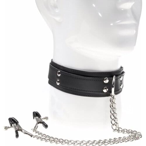 Sexy Slave Collar with Nipple Clamps Fetish Erotic Bdsm Bondage Restraints Sex Shop Couples Adult Games Sex Toys for Women 18