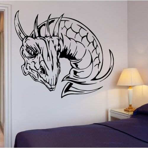 Removable Wall Decal Dragon Fire Mythology Fantasy Monster Interior Decoration WAllpaper Art Bedroom Living Room Vinyl NY-331