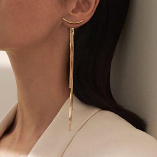 1 Pair Fashion Gold Long Snake Chain Tassel Dangle Earrings for Women Vintage Wedding Elegant Party Earrings Jewelry Gift