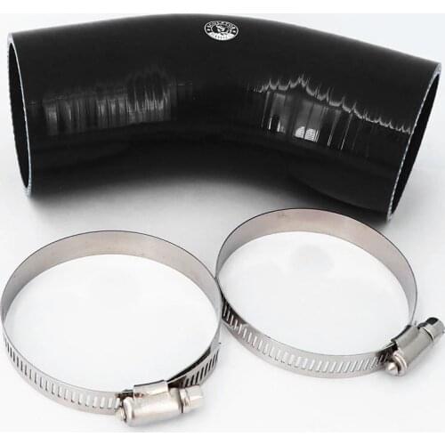 45 degrees Silicone Hose Elbow Rubber Joiner Bend Tube for Intercooler Cold Air Intake Hose + clamp