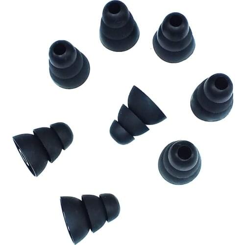 Triple Flange Conical Replacement Silicone Earbuds 4 Pairs Compatible with Most in Ear Headphone Brands