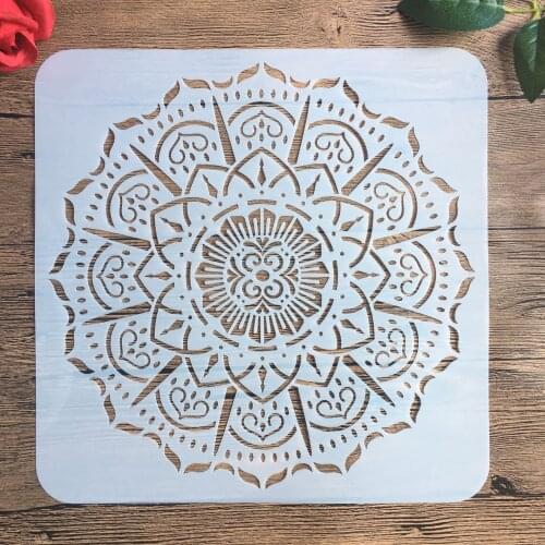 30 * 30 cm large round flower mandala diy stencil painting scrapbook coloring engraving album decoration template stencil -f