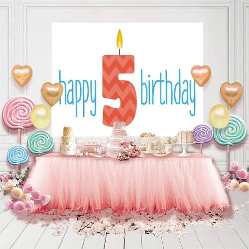 Backdrop Photo Happy Birthday Photography Girl Child Kids Photocall Background Vinyl Photo Studio Party Decoration