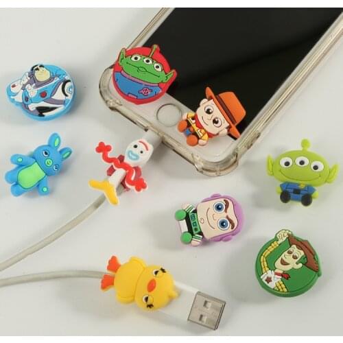 Disney Toy Story 4 Peripheral Cartoon Anti-breaking Applicable to iPhone Data Cable Protective Cover Protective Head