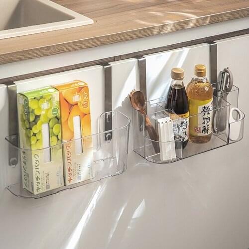 Tan Transparent Multi Grid Classified Kitchen Cabinet Rear Hanging Basket Storage Shelf Rack Bathroom Bedroom Organizer