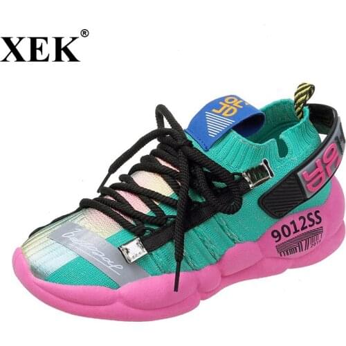 2019 Ladies Glitter Chunky Sneakers Platform Shoes Dad dames Sneakers Women running Shoes Trainers chaussure femme ST420