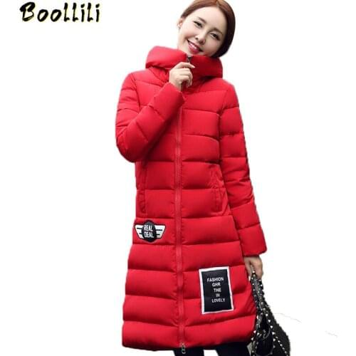 Winter Jacket Women manteau femme Long Coat Slogan Hooded Big Yards Pure Color Doudoune Femme Winterjas Dames Parkas Mujer