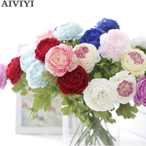 11pieces/lot 2018 Fashion New Artificial Flower Faux Bouquet Silk Handmade Herbaceous Peony Wedding Party Home Decoration