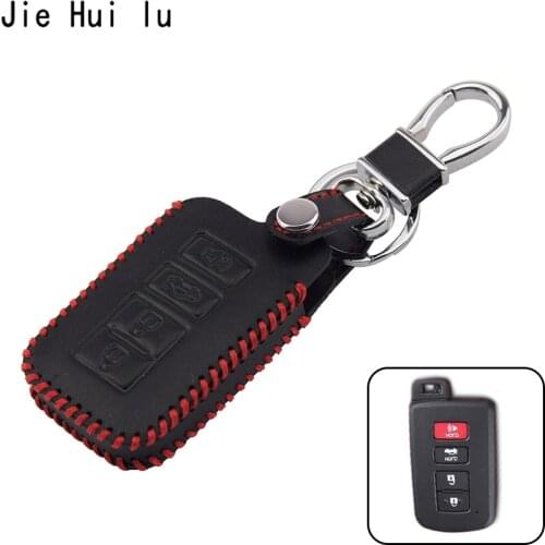 4 Button Key Fob Cover Case Chain for 2016 2015 2014 Toyota Avalon Camry Corolla RAV4 Highlander Car Remote Holder Protector