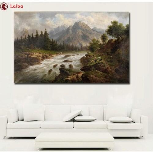 5D DIY Diamond Painting Natural landscape art, mountains and rivers cross stitch full square/round diamond mosaic embroidery