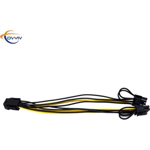 COVYIV PCIE 6 Pin to Dual 8 6+2 Pin PCI Express Graphic Video Card Adapter Power Supply Splitter Cable For Mining riser