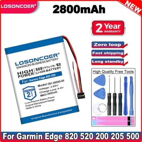 2100mAh 361-00043-00 For GARMIN Edge 820 520 200 205 500 Edge Explore 010-01626-02 361-00043-01 361-0043-00 GPS 520 Plus Battery
