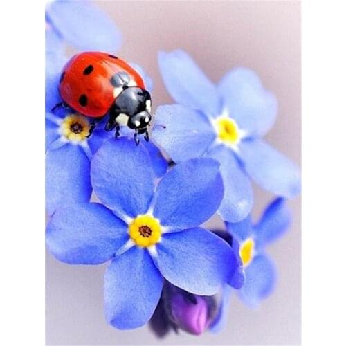 New 5D DIY Diamond Painting Blue flower Diamond Mosaic Animal Ladybug Embroidery Needlework Cross Stitch Landscape Full Square