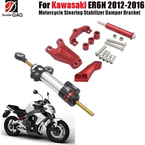 CNC Aluminum Adjustable Motorcycles Steering Stabilize Damper Bracket Mount Kit For Kawasaki ER6N ER-6N 2013 2014 2015 2016